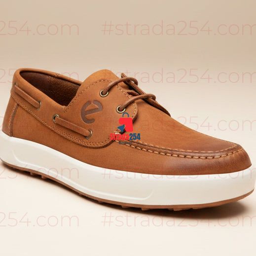 Men’s Casual Moc-Toe Shoes – Leather-Look Boat-Inspired Lace-Up Shoes_kk