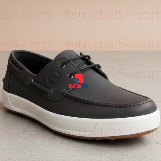 Men’s Casual Moc-Toe Shoes – Leather-Look Boat-Inspired Lace-Up Shoes_kk
