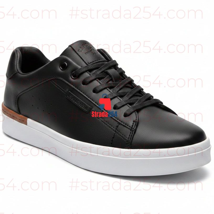 Men’s Black & White Casual Lace-Up Sneakers||SMK