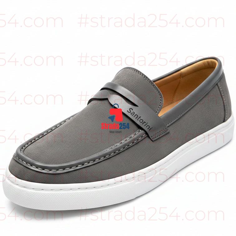 Men’s Suede-Style Penny Loafers with White Sole||SA2