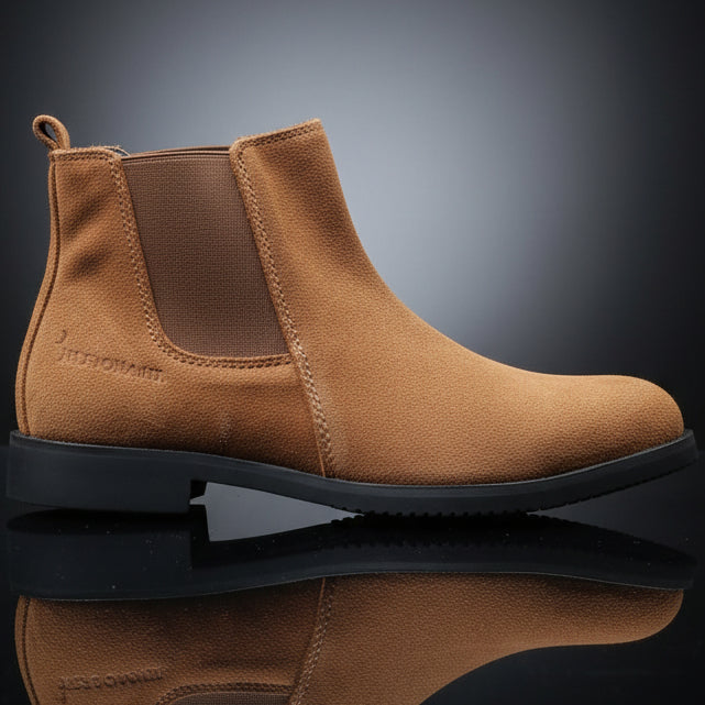 Men’s Suede Chelsea Boots – Classic Slip-On Smart Casual Shoes_trn