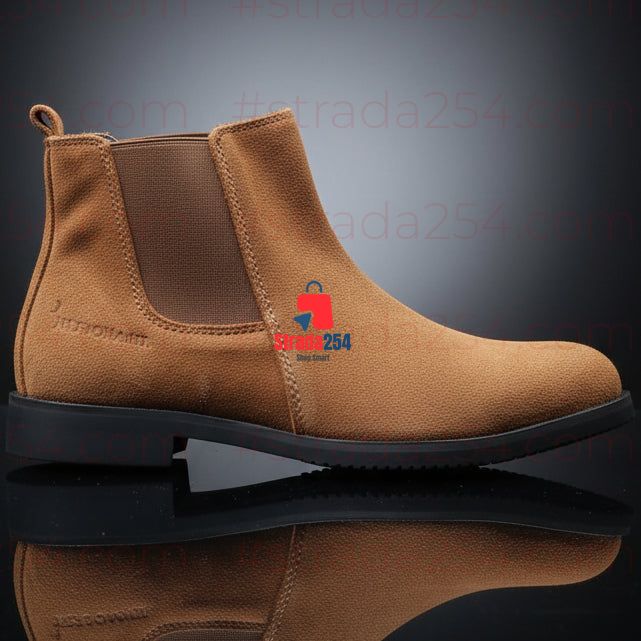 Men’s Suede Chelsea Boots – Classic Slip-On Smart Casual Shoes_trn