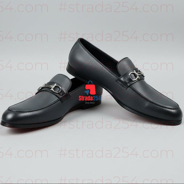 Men’s Gray Buckle Loafers – Stylish Slip-On Formal & Smart Casual Shoes