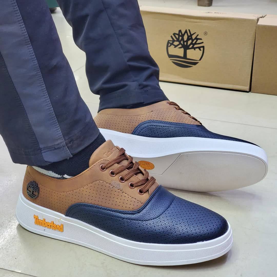 Men’s Casual Leather Sneakers – Dual-Tone