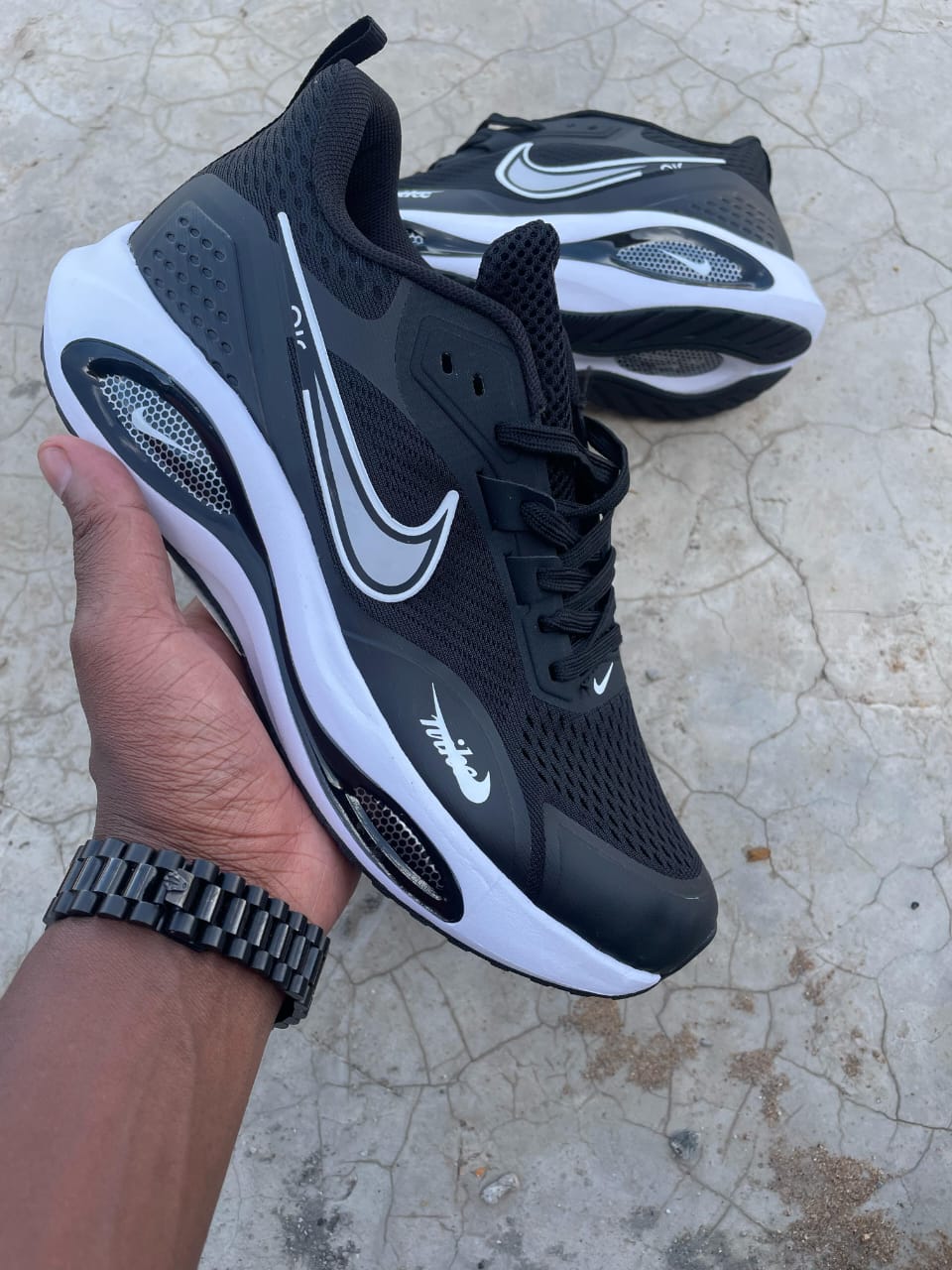 Sleek Black and White Sneakers