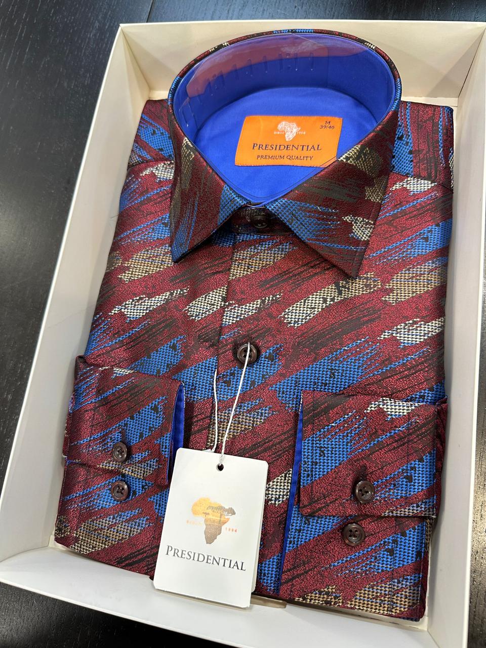 Presidential Premium African Paisley Dress Shirt – Luxury Men’s Button-Up