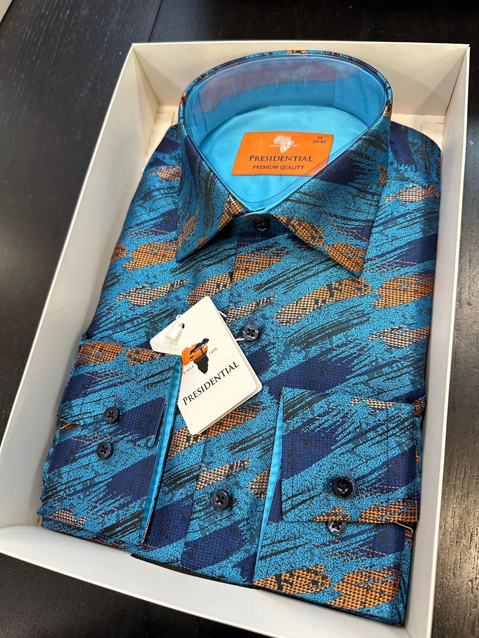 Presidential Premium African Paisley Dress Shirt – Luxury Men’s Button-Up