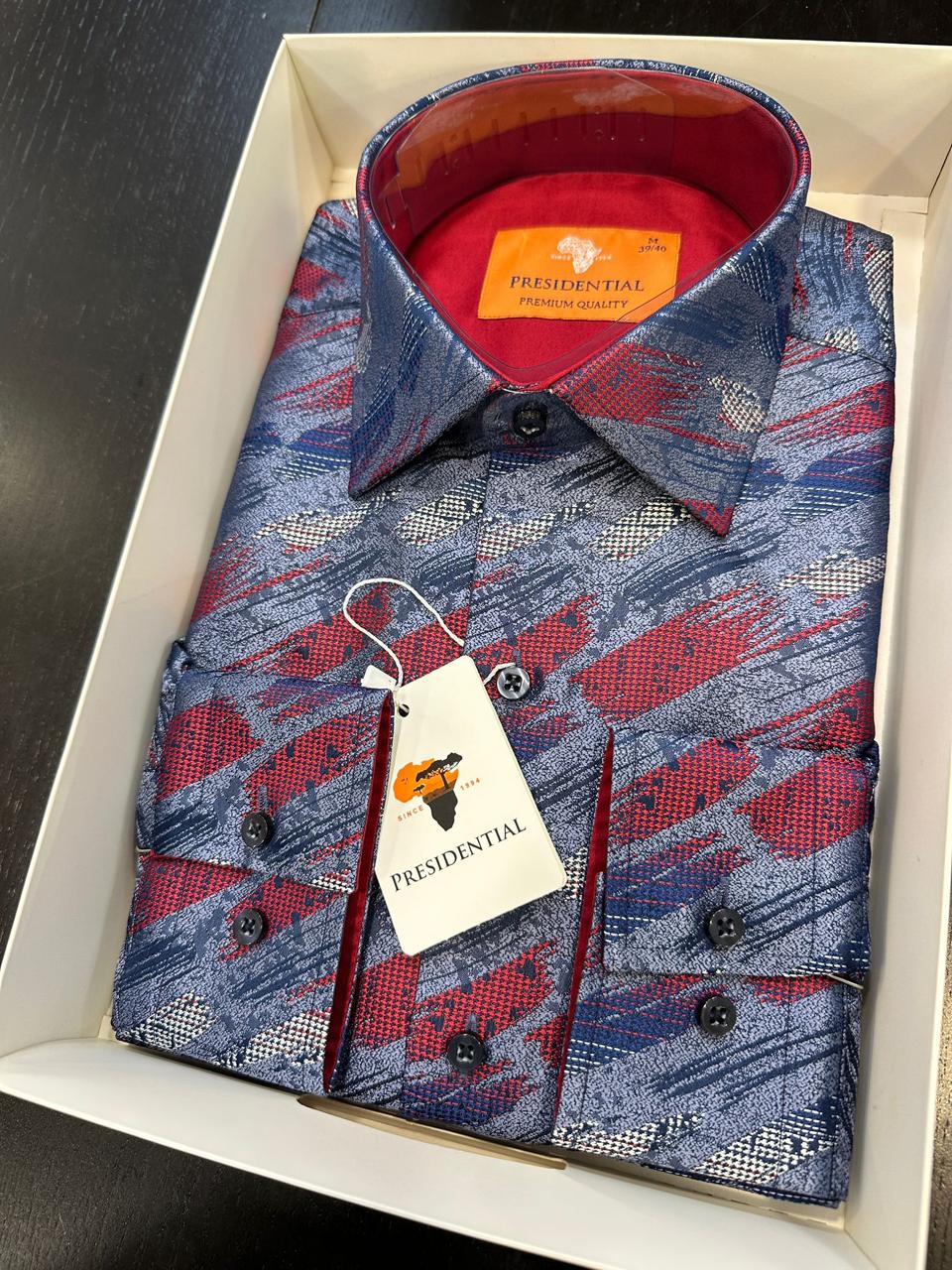 Presidential Premium African Paisley Dress Shirt – Luxury Men’s Button-Up