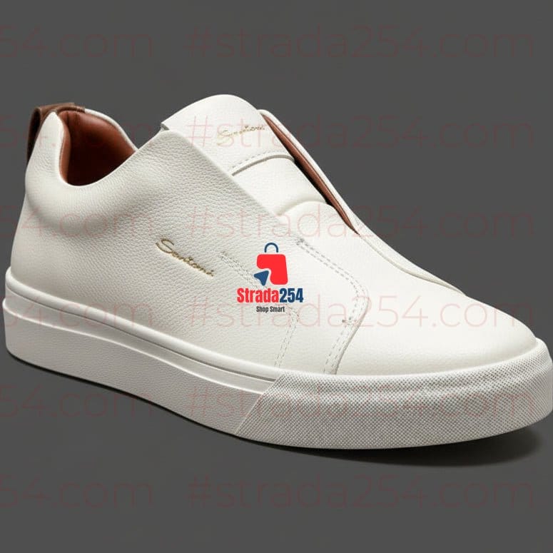 Men’s Premium Leather Slip-On Sneakers – Casual Luxury Comfort Shoes | Lightweight Fashion Walking Shoes for Men