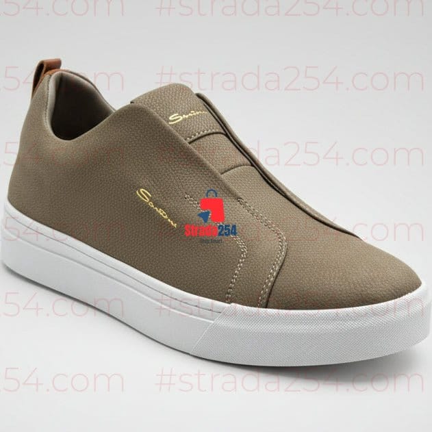 Men’s Premium Leather Slip-On Sneakers – Casual Luxury Comfort Shoes | Lightweight Fashion Walking Shoes for Men