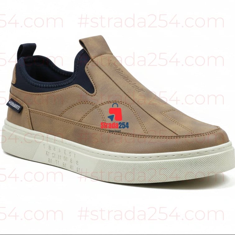 Men’s Premium Leather Slip-On Sneakers – Casual Comfort Fashion Shoes | Lightweight Everyday Walking shoes