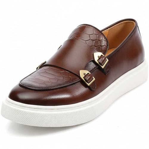 Men’s Luxury Double Buckle Loafers – Premium Smart Casual Slip-On Shoes