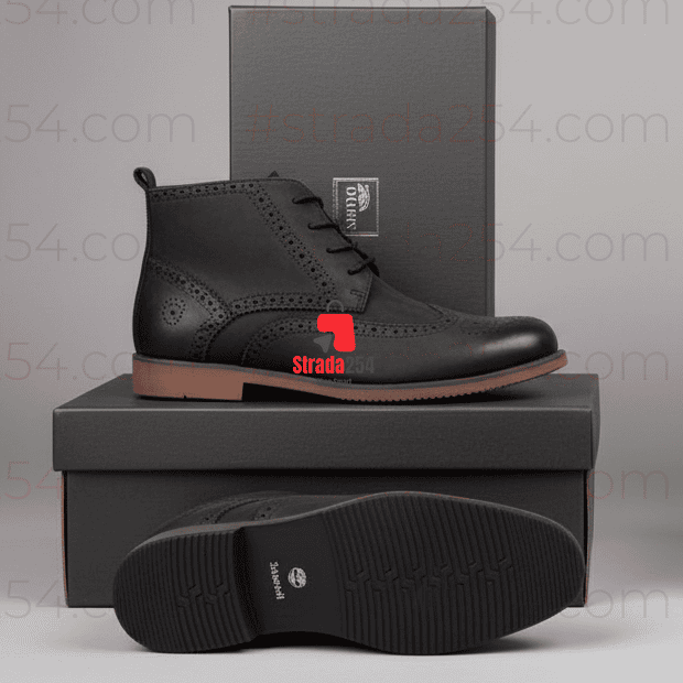 Vintage Brogue Boots – Premium Casual Leather Ankle Boots_KK
