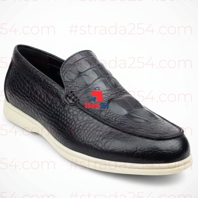 Men’s Premium Leather Slip-On Loafers – Classic Comfort Edition (Black, Brown, Dark Olive)_(KK)