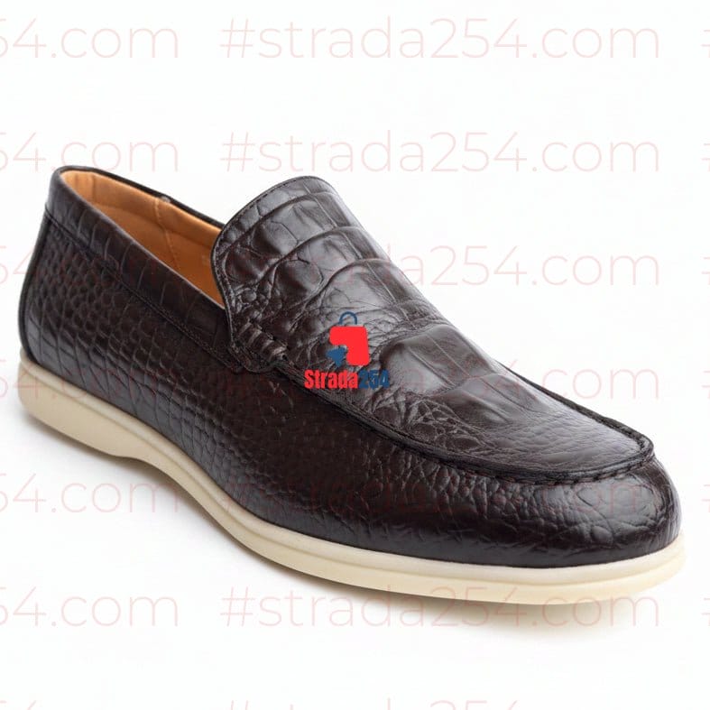 Men’s Premium Leather Slip-On Loafers – Classic Comfort Edition (Black, Brown, Dark Olive)_(KK)