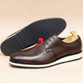 Men’s Brogue-Inspired Lace-Up Shoes – Smart Casual Shoes with White Sole_ba12s