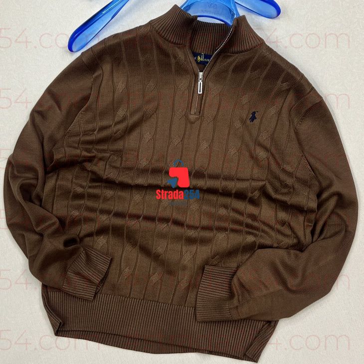 Men’s Textured Quarter-Zip Knit Pullover_at