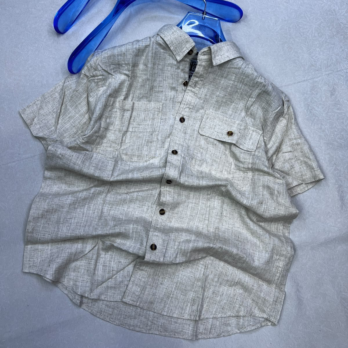 Premium Men’s Linen Short Sleeve Shirt – Lightweight Breathable Summer Casual Wear_AT