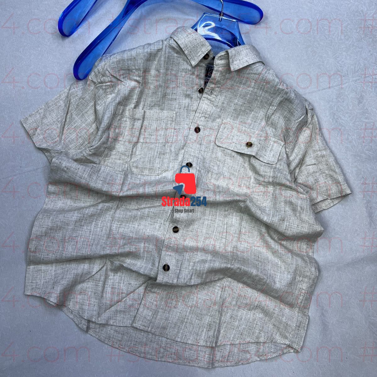 Premium Men’s Linen Short Sleeve Shirt – Lightweight Breathable Summer Casual Wear_AT