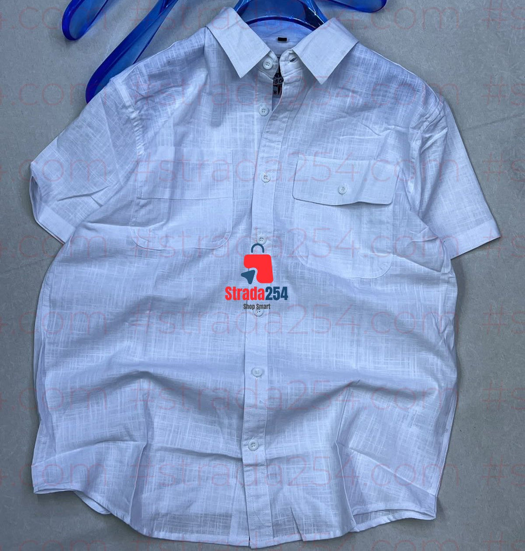 Premium Men’s Linen Short Sleeve Shirt – Lightweight Breathable Summer Casual Wear_AT