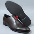 Men’s Coffee Brown Oxford Shoes – Classic Cap Toe Formal Lace-Up Shoes