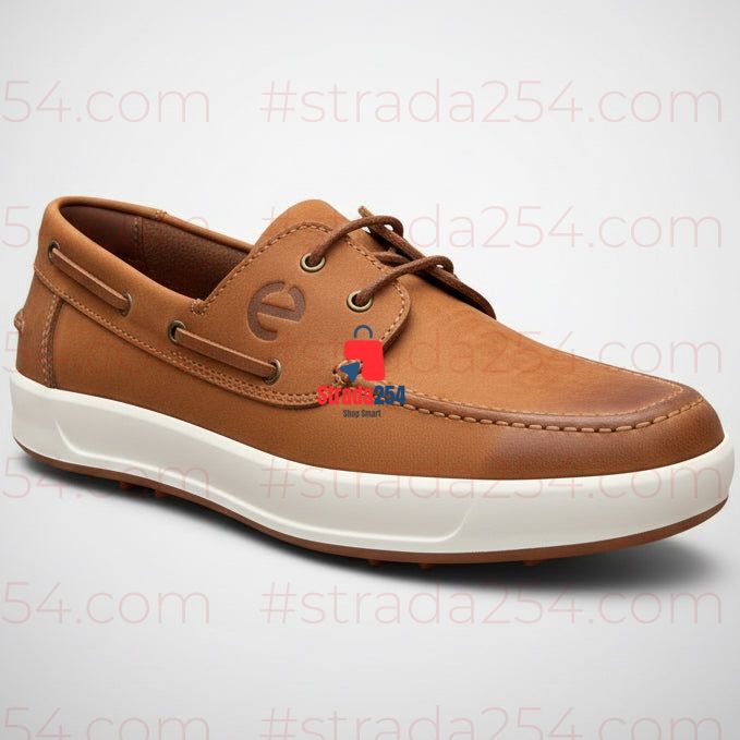 Men’s Casual Moc-Toe Shoes – Leather-Look Boat-Inspired Lace-Up Shoes_kk