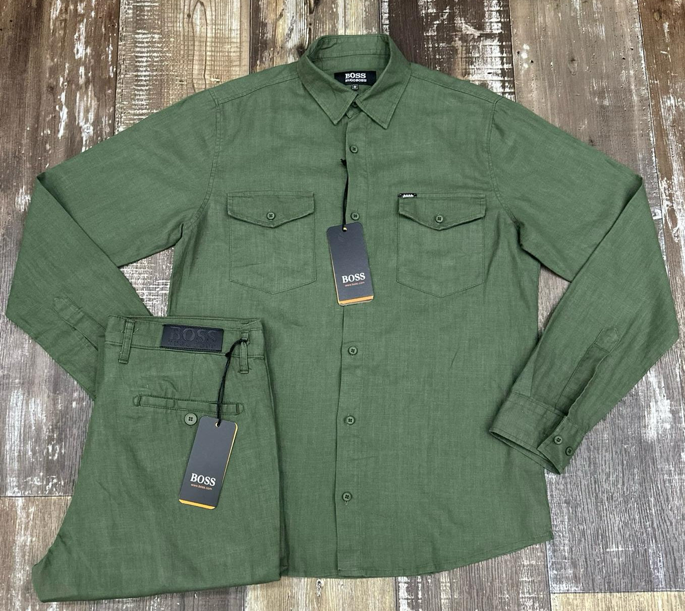 Men’s BOSS Linen Set – Turkey-Made Premium Linen Shirt & Trouser | Short & Long Sleeve