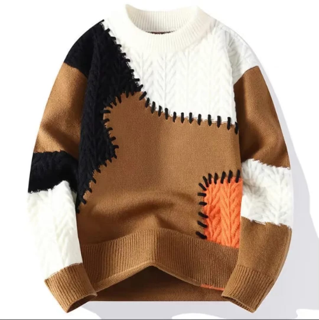 Premium Patchwork Knit Sweater Collection