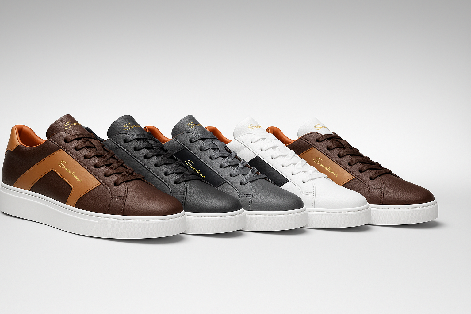 Santoni Premium Men’s Leather Sneakers