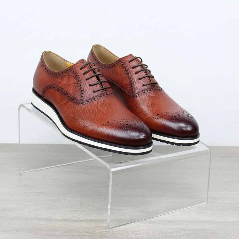 Men’s Premium Leather Brogue Oxford Shoes – Classic Lace-Up Style
