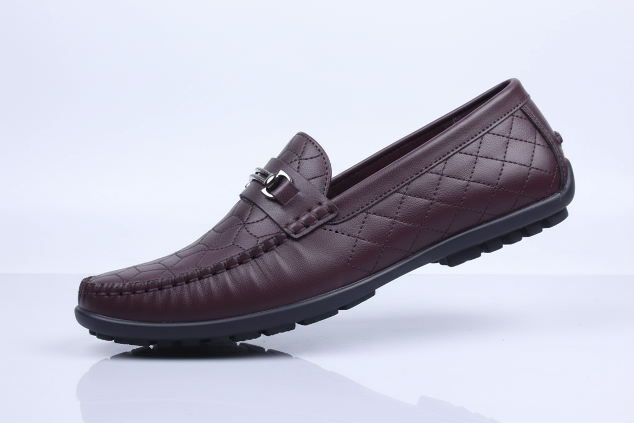 Men’s Leather Loafers with Metal Detail