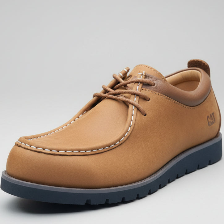 STRADA254 Men’s Rugged Moc-Toe Casual Shoes – Leather Lace-Up Everyday Outdoor Shoes-1C