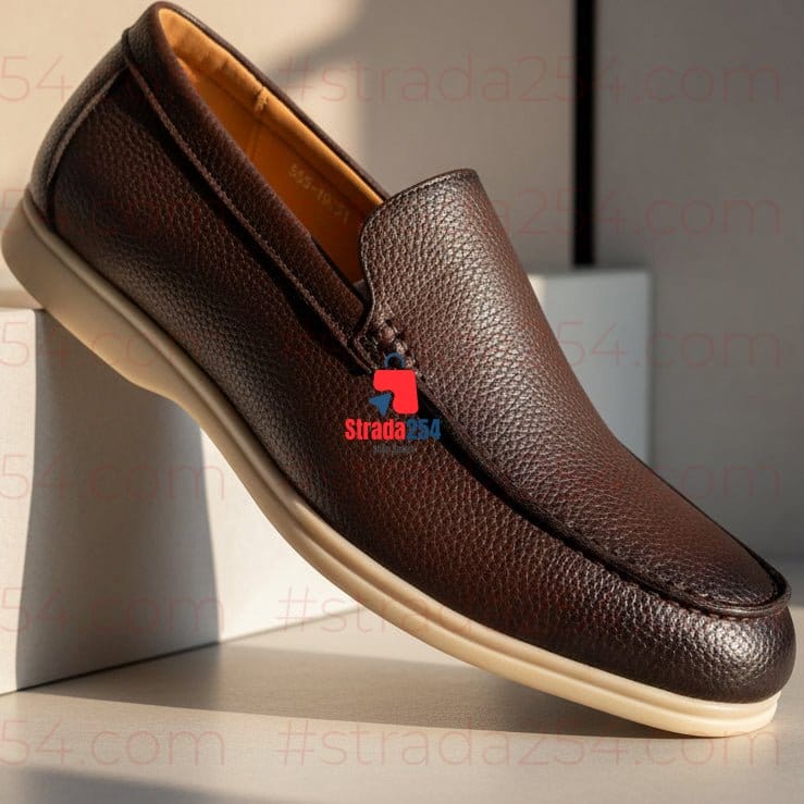 Men’s Premium Leather Slip-On Loafers – Classic Comfort Edition (Black, Brown, Dark Olive)_(KK)