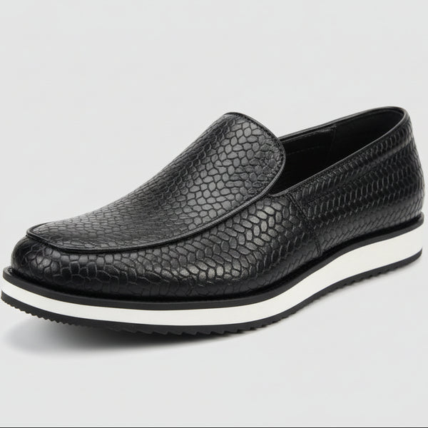 Textured Comfort Loafers with Cushioned Sole