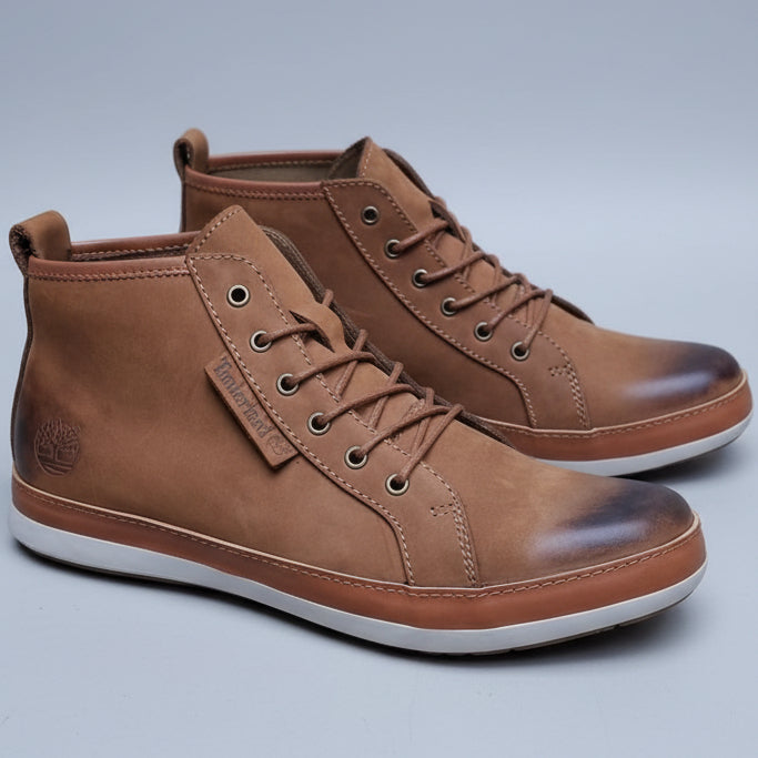 🟠Men’s Mid-Top Leather Casual Boots – Lightweight Lace-Up Everyday Sneakers🟠