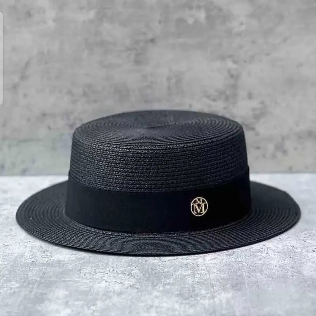 Classic Summer Boater Hat – Straw Flat Top Sun Hat for Men & Women