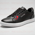 Men’s Premium Leather Lace-Up Sneakers – Minimalist Comfort Casual Shoes