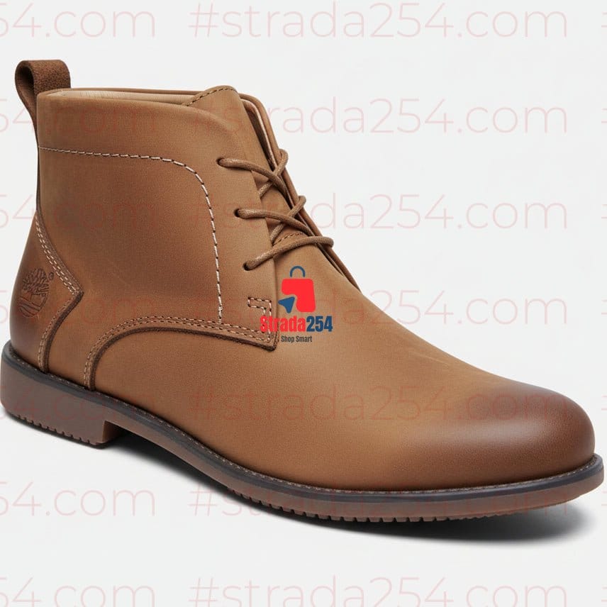 STRADA254 Premium Leather Desert Boots – Minimalist Lace-Up Smart Casual Ankle Boots_1C