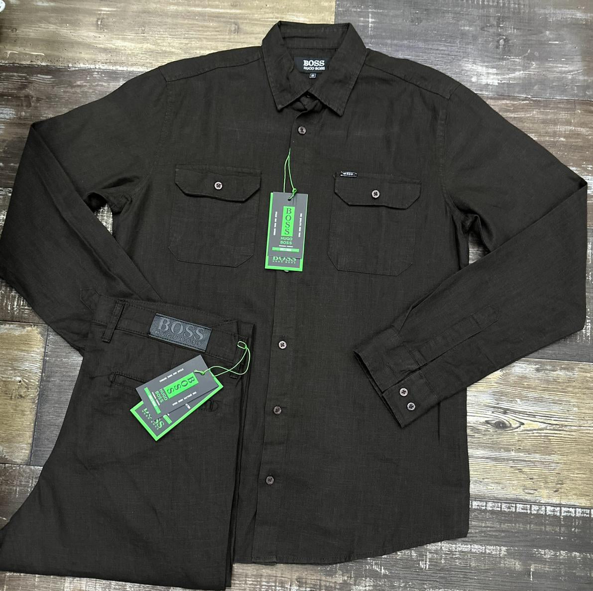 Men’s BOSS Linen Set – Turkey-Made Premium Linen Shirt & Trouser | Short & Long Sleeve