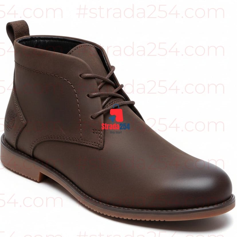 STRADA254 Premium Leather Desert Boots – Minimalist Lace-Up Smart Casual Ankle Boots_1C