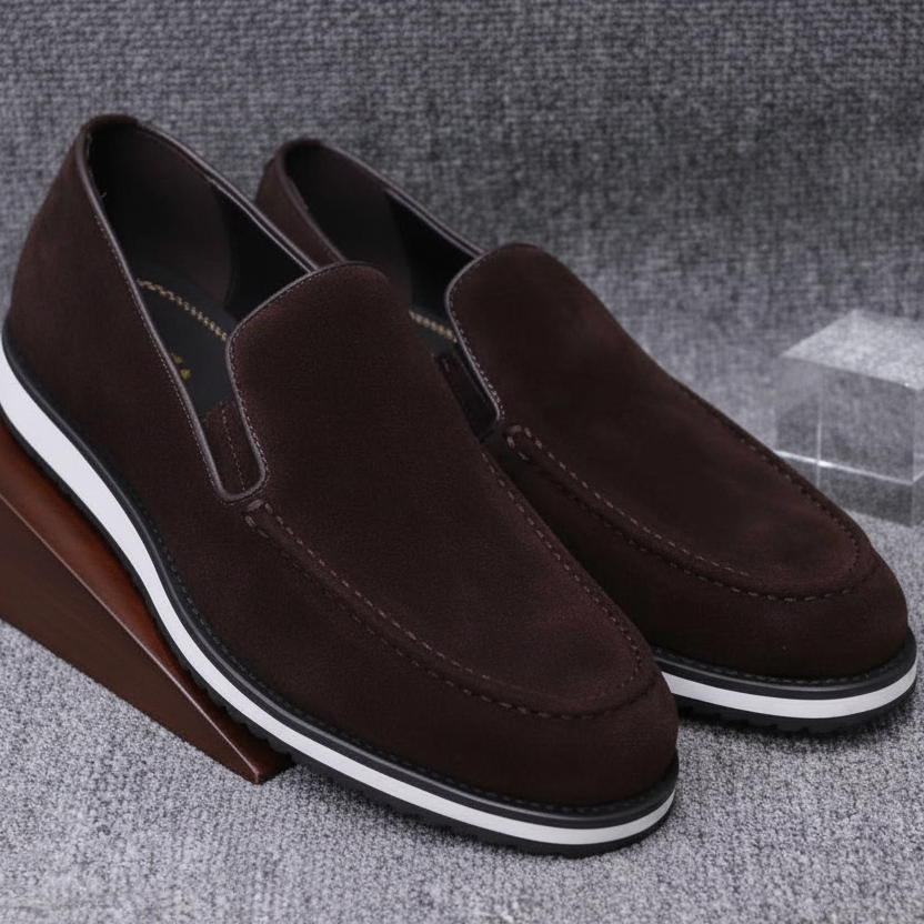 Velour Ridge Men’s Suede Loafers – Classic Slip-On Design with Comfort Grip Sole