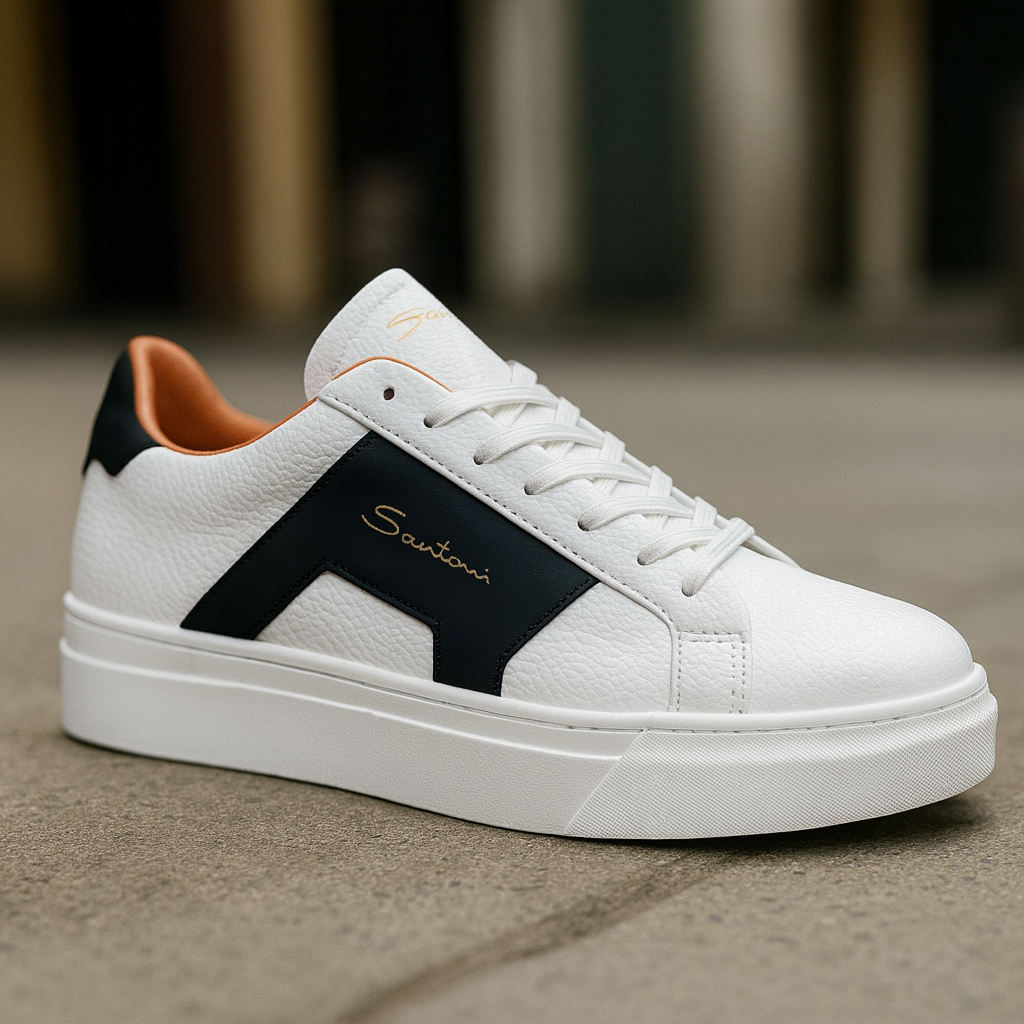 Santoni Premium Men’s Leather Sneakers