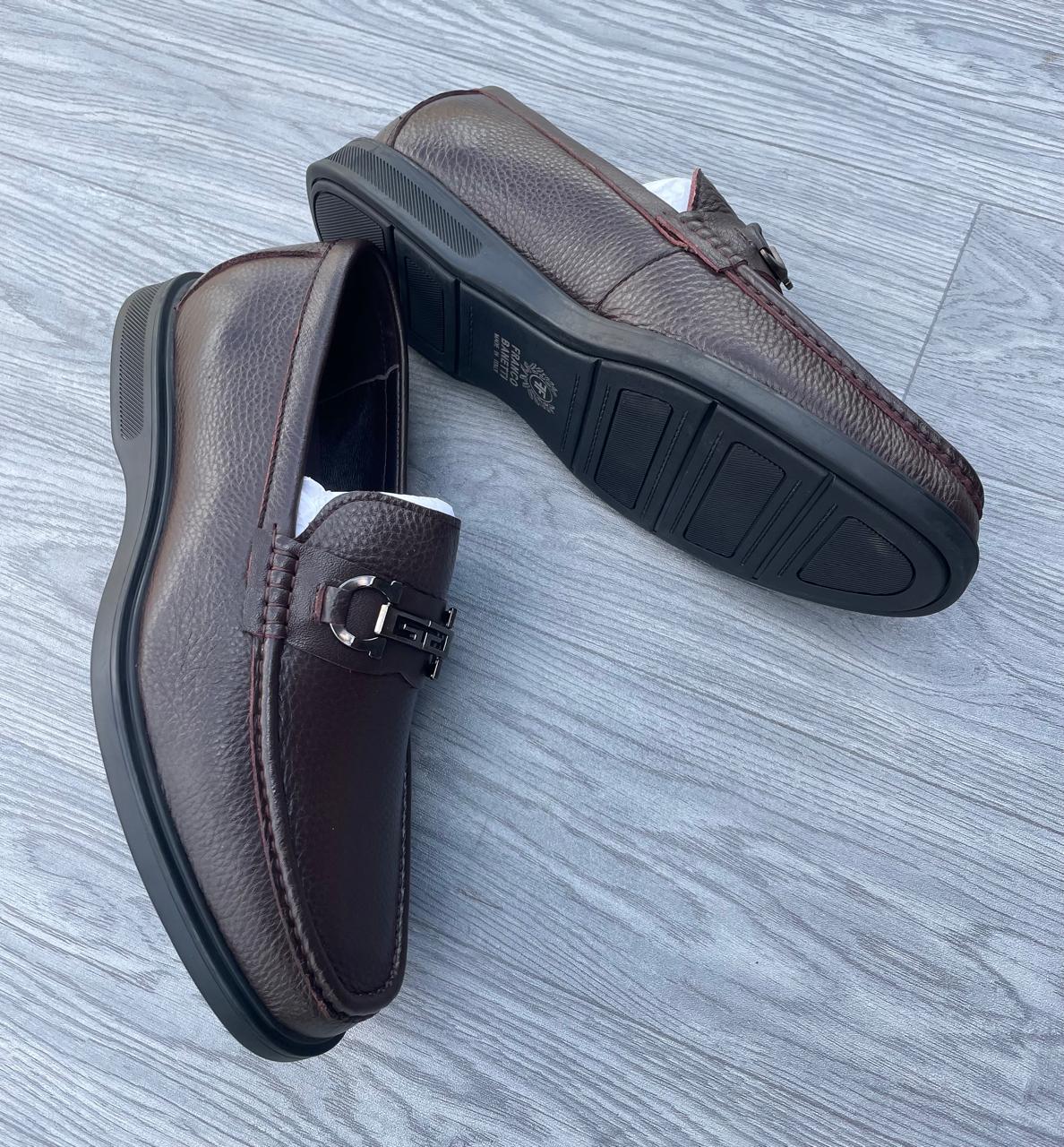 Premium Pebbled Leather Loafers