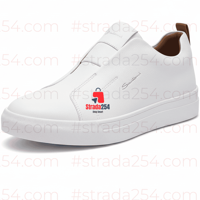 Men’s Premium Leather Slip-On Sneakers – Casual Luxury Comfort Shoes | Lightweight Fashion Walking Shoes for Men