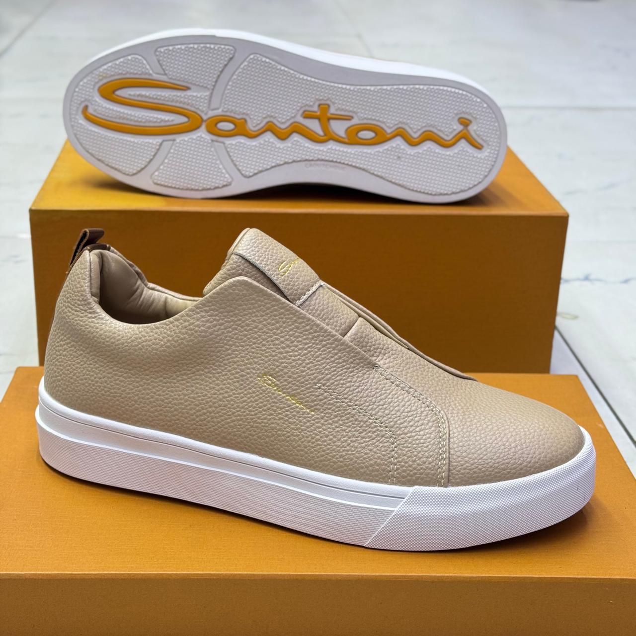 Santoni Luxe Slip-On Leather Sneaker Collection