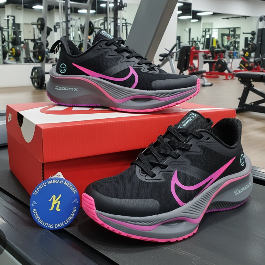 Black Pink Running Sneakers