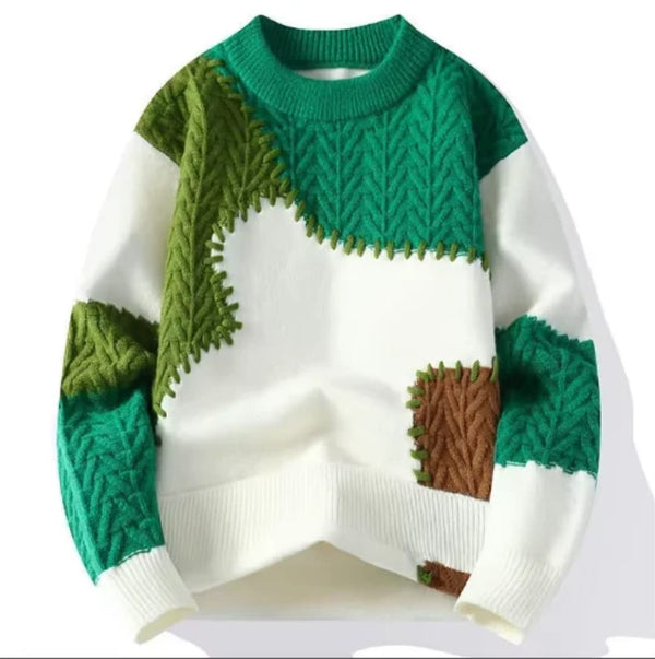 Premium Patchwork Knit Sweater Collection
