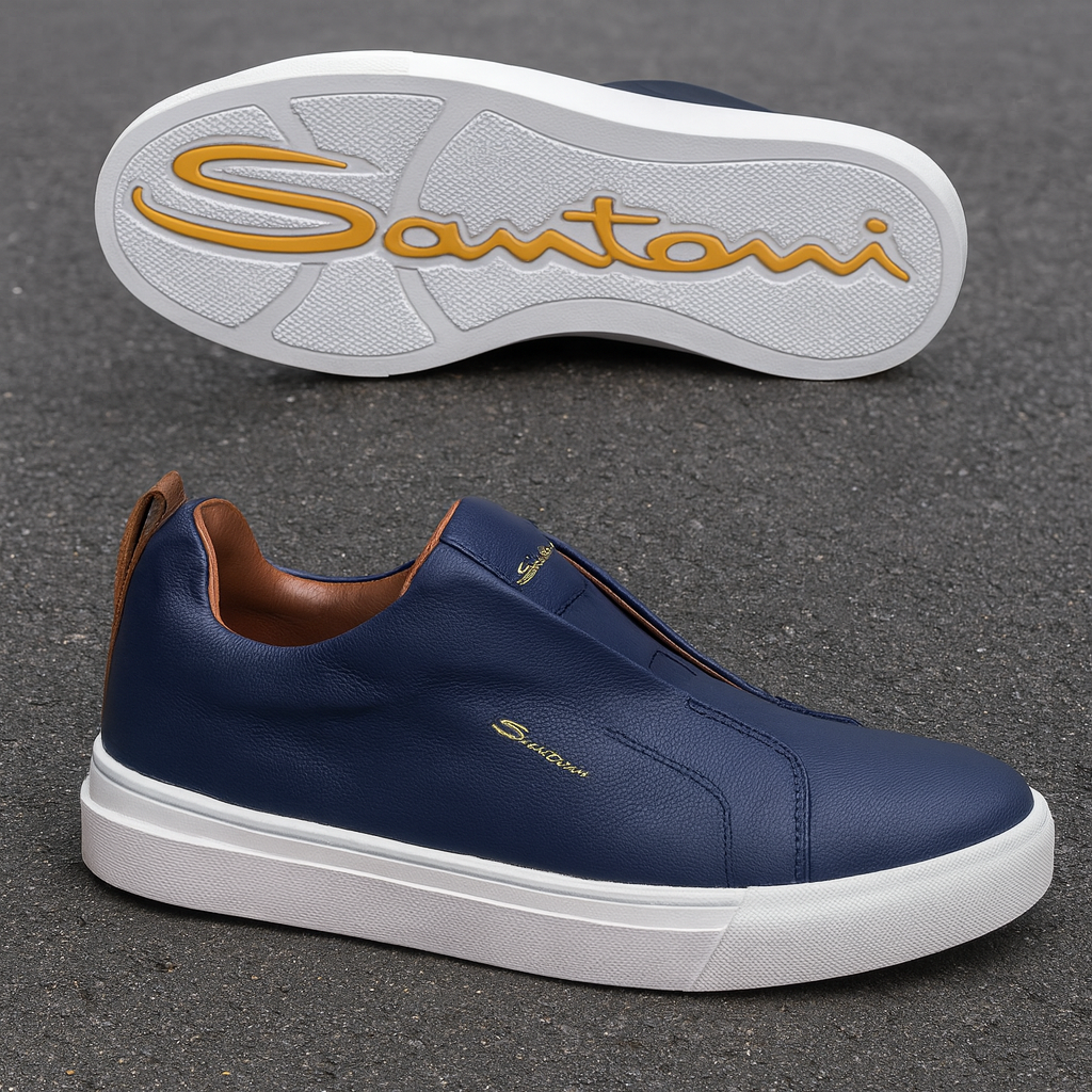 Santoni Luxe Slip-On Leather Sneaker Collection