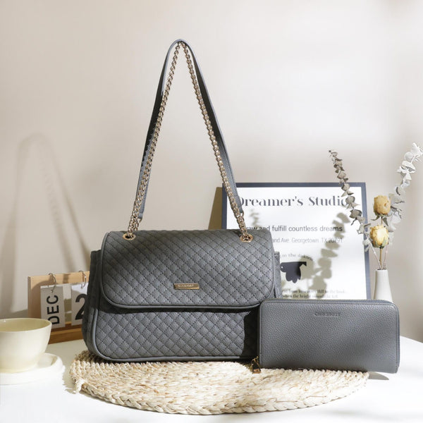 Classic Quilted Elegance Shoulder Bag Set
