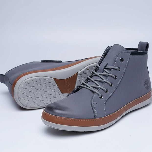 🟠Men’s Mid-Top Leather Casual Boots – Lightweight Lace-Up Everyday Sneakers🟠